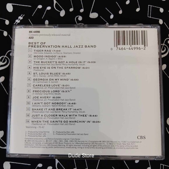 Preservation Hall Jazz Band of New Orleans - The Best of - 1989 CD - 13 Songs - Picture 4 of 4